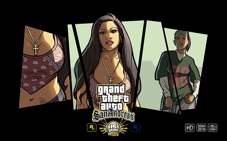 Grand Theft Auto ، GTA San Andreas ، ملصقات الألعاب ، ذكرى GTA، خلفية HD