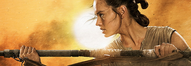Star Wars Rey, Star Wars: The Force Awakens, películas, Daisy Ridley, Fondo de pantalla HD
