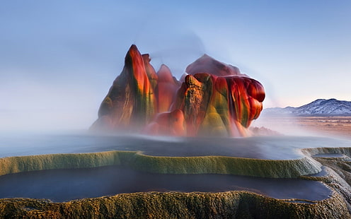 Erde, Fliegen Geysir, Farben, Geysir, Nevada, Rock, Walshou, HD-Hintergrundbild HD wallpaper