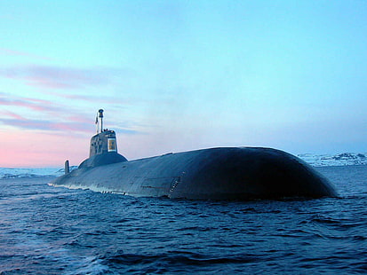 4000x3000, angkatan laut, nuklir, samudra, merah, rusia, Rusia, bintang, kapal selam, topan, kapal perang, Wallpaper HD HD wallpaper