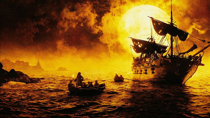 Карибски пирати, Карибски пирати: Проклятието на черната перла, пират, HD тапет