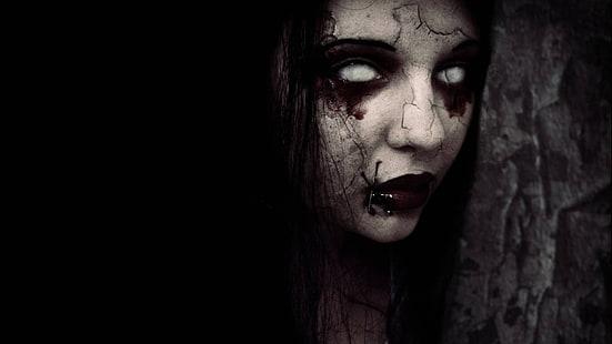 carta da parati personaggio donna, horror, dark, spettrale, zombi, Sfondo HD HD wallpaper