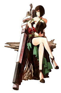 woman holding rifle illustration, God Eater, Sakuya Tachibana, HD wallpaper HD wallpaper
