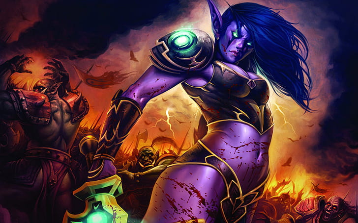 World of Warcraft Дама, дама, свят, warcraft, HD тапет