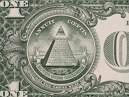 1 billete de dólar estadounidense, verde, dólar, pirámide, Fondo de pantalla HD HD wallpaper