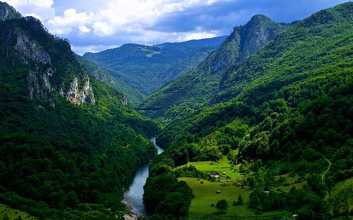 Река Тара Дурмитор Национален парк Черна гора Изглед от въздух Пейзаж Hd Wallpaper за работен плот 2560 × 1600, HD тапет