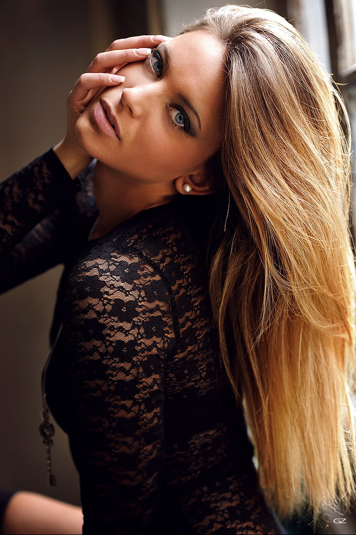 Giovanni Zacche, blonde, portrait, 500px, face, women, model, HD wallpaper