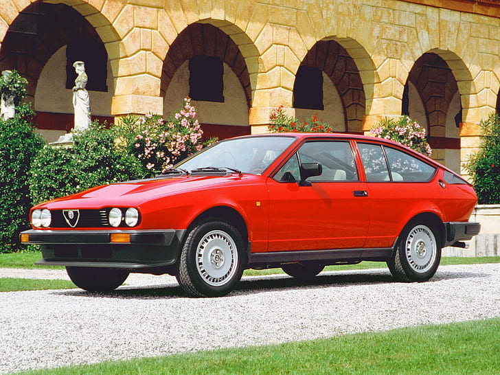 Альфа Ромео, Alfa Romeo GTV6, суперкар, красные автомобили, средство передвижения, HD обои