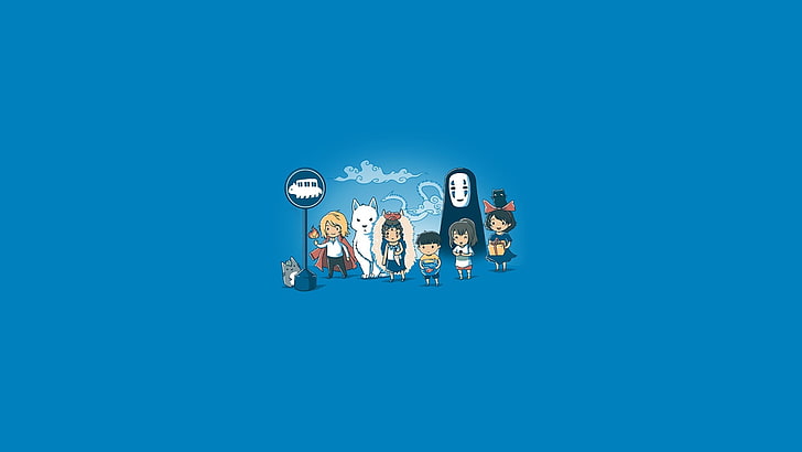 الرسوم التوضيحية لشخصيات Spirited Away ، Studio Ghibli ، My Neighbor Totoro ، Totoro ، قلعة Howl's Moving ، Castle in the Sky ، Princess Mononoke ، خلفية بسيطة ، أنيمي ، Spirited Away ، Kiki's Delivery Service ، بساطتها ، ponyo ، Hayao Miyazaki ، Chihiro، خلفية HD