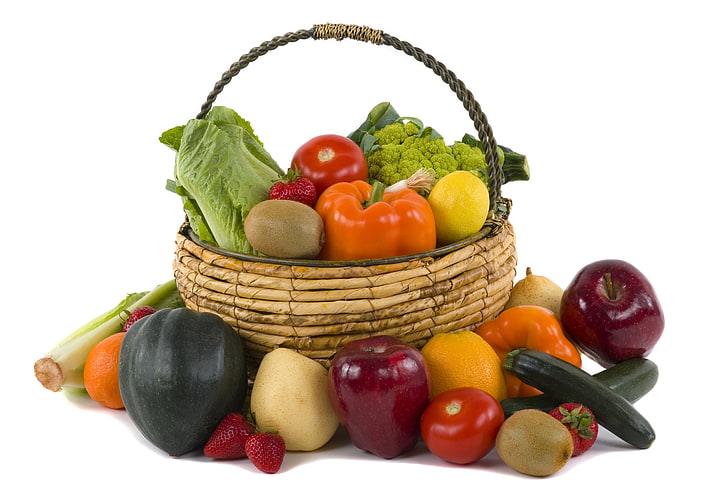 асорти зеленчукова партида, зеленчуци, полезно, кошница, асорти, HD тапет