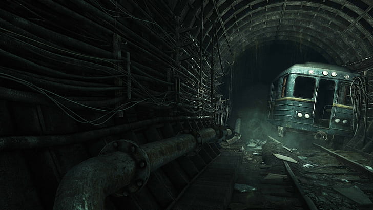 Metro 2033 Tüneli Metro Treni Terkedilmiş HD'yi terk et, video oyunları, tren, terk et, terkedilmiş, tünel, metro, 2033, HD masaüstü duvar kağıdı
