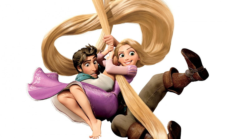 Rapunzel And Flynn, Disney Princess Rapunzel illustration, Cartoons, Tangled, Rapunzel, Flynn, HD wallpaper