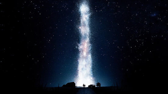esplosione bianca, stelle, notte, buio, interstellare (film), film, Sfondo HD HD wallpaper