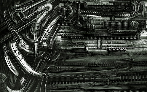 H. R. Giger, abstrait, surréaliste, machine, artwork, Fond d'écran HD HD wallpaper