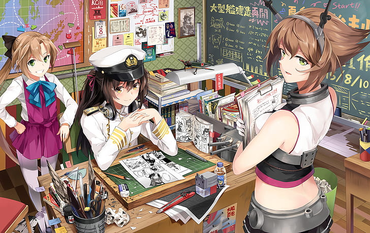 Anime, Kantai Collection, Akigumo (Kancolle), Mutsu (Kancolle), HD wallpaper