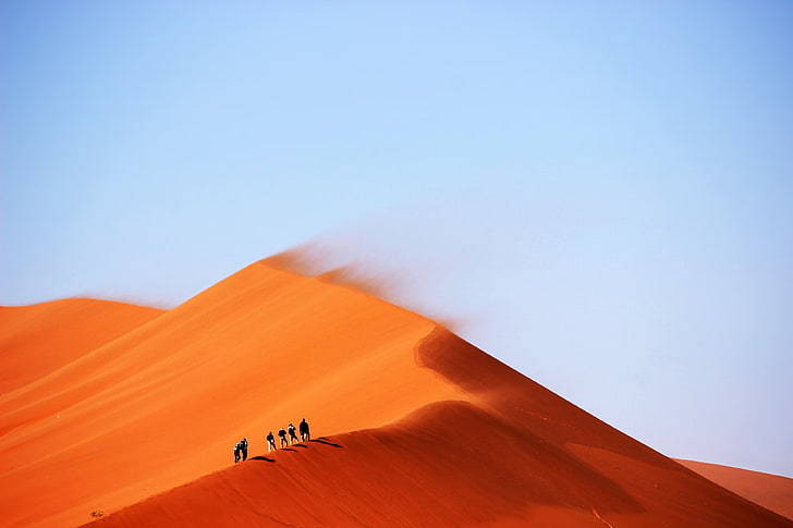 paisagem, deserto, natureza, duna, ventoso, HD papel de parede