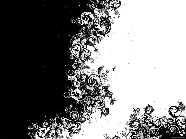 abstrak, hitam dan putih, Gambar hD, Wallpaper HD