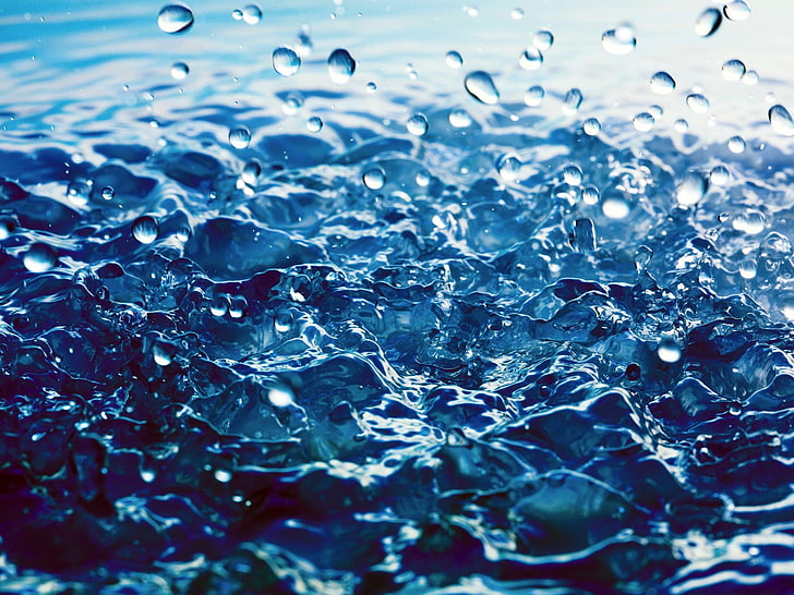 water splash, water, water drops, macro, waves, HD wallpaper