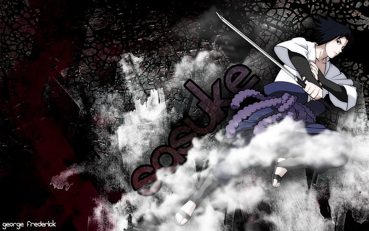 خلفية Uchiha Sasuke الرقمية ، Uchiha Sasuke ، Naruto Shippuuden، خلفية HD