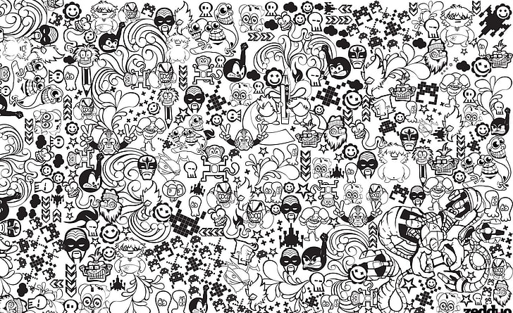 Zedduo - Papel de parede digital de personagem em quadrinhos, preto e branco, Aero, Arte vetorial, Quadrinhos, preto e branco, zedduo, HD papel de parede