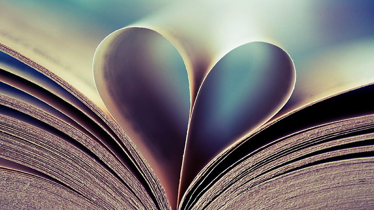 libro, corazon, amor, romantico, Fondo de pantalla HD