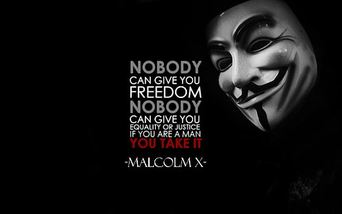 guy fawkes mask with text overlay, typography, quote, Anonymous, HD wallpaper HD wallpaper