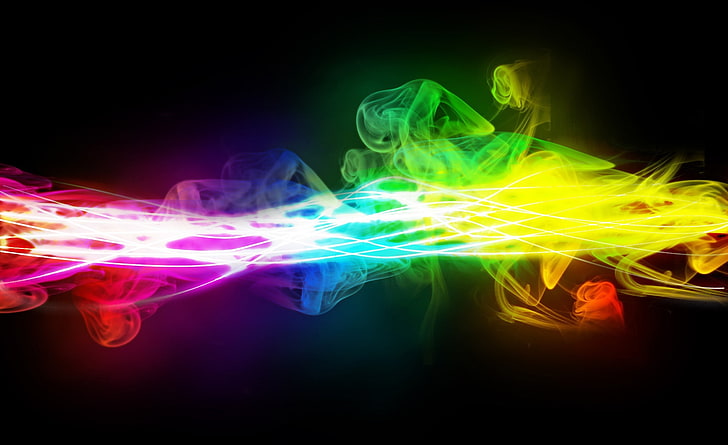 Rainbow Smoke Contrast, Aero, Colorful, Rainbow, Smoke, Contrast, HD tapet