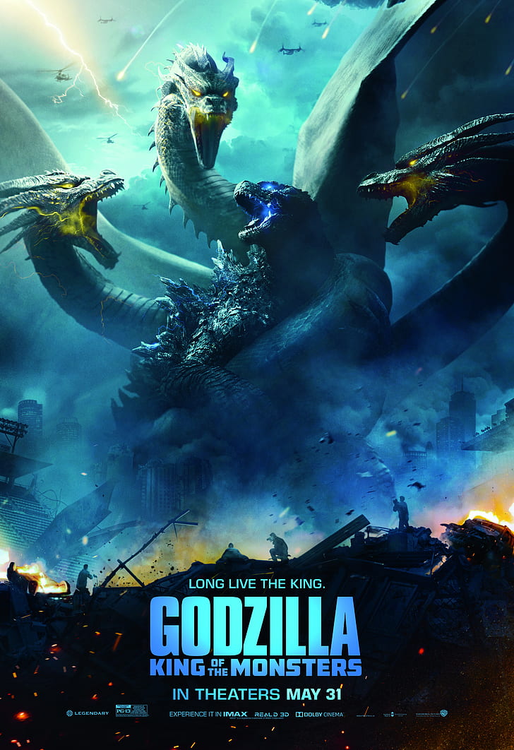Godzilla, Godzilla: King of the Monsters, film, King Ghidorah, Wallpaper HD, wallpaper seluler