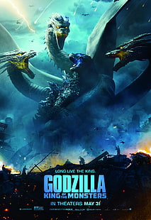 Godzilla, Godzilla: King of the Monsters, películas, King Ghidorah, Fondo de pantalla HD HD wallpaper