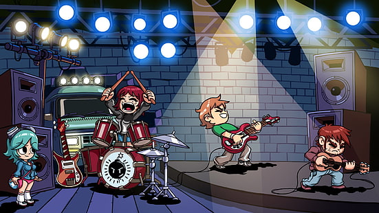 papel de parede da banda de anime de quatro membros, Scott Pilgrim vs., HD papel de parede HD wallpaper