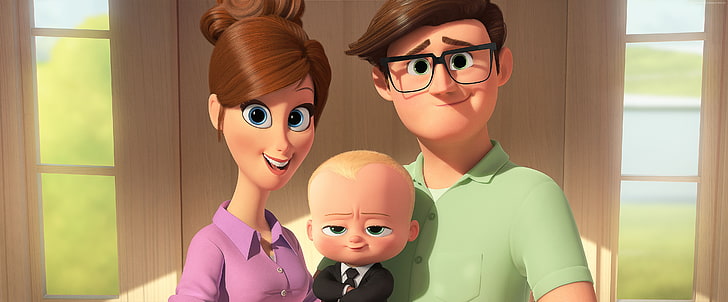 best animation movies, The Boss Baby, family, Baby, HD wallpaper