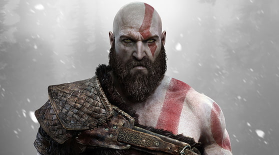 لعبة فيديو God of War 2018 ، God of War Kratos 3D الرسوم التوضيحية المتحركة ، الألعاب ، God Of War ، Playstation ، Kratos، خلفية HD HD wallpaper