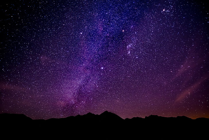 галактика, звезди, нощ, HD тапет