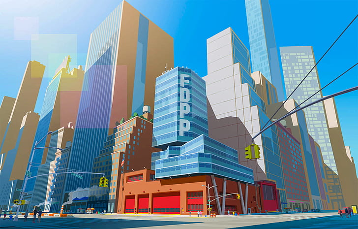Anime, Promare, Gebäude, Stadt, HD-Hintergrundbild