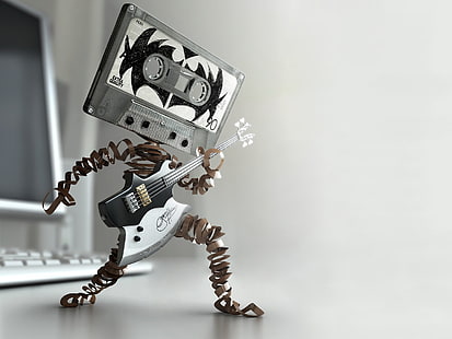 musik, roboter, digitale kunst, render, grafik, HD-Hintergrundbild HD wallpaper