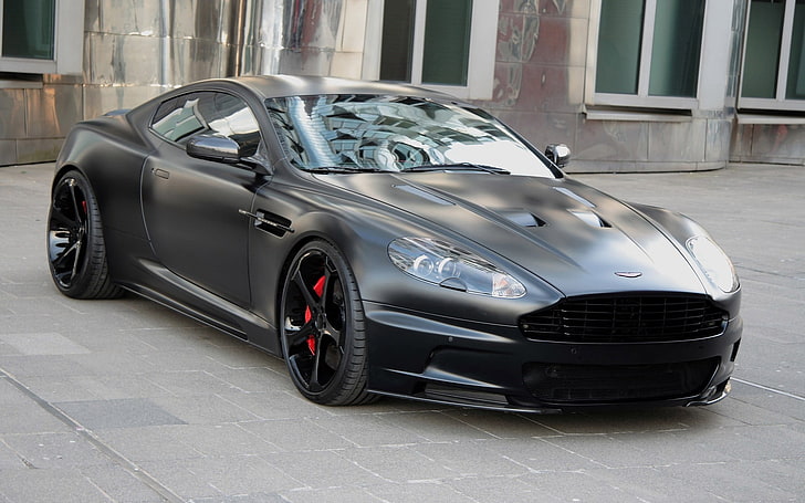 cupê cinza, Aston Martin, Aston Martin DBS, britânico, carro, veículo, carros pretos, HD papel de parede