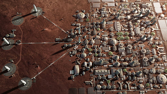 مستعمرة المريخ ، الفضاء X ، HD ، قاعدة المريخ، خلفية HD HD wallpaper