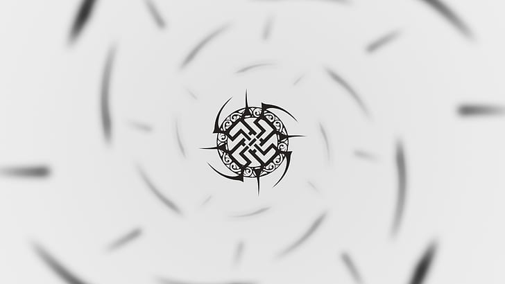 black, logo, white, swastika, minimalism, tribal, HD wallpaper