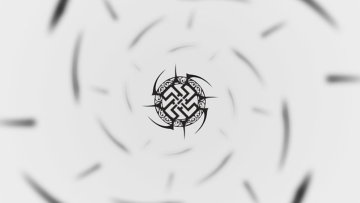 minimalism, white, tribal, black, logo, swastika, HD wallpaper