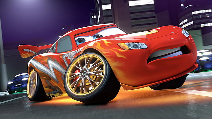 Lightning McQueen in Cars 2, 번개, 맥퀸, 자동차, HD 배경 화면
