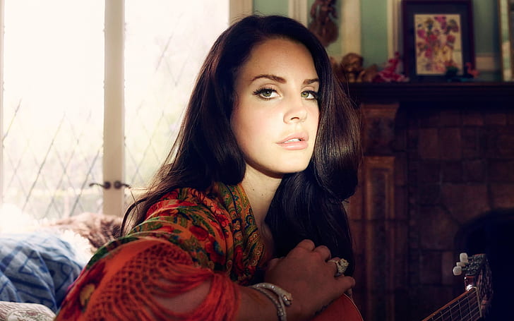 Lana Del Rey 05, blusa roja y verde para mujer, Lana, Del, Rey, Fondo de pantalla HD