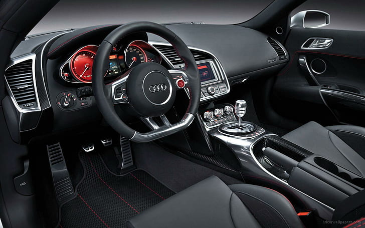 Audi R8 v12 Wnętrze, wnętrze samochodu audi, wnętrze, audi, samochody, Tapety HD
