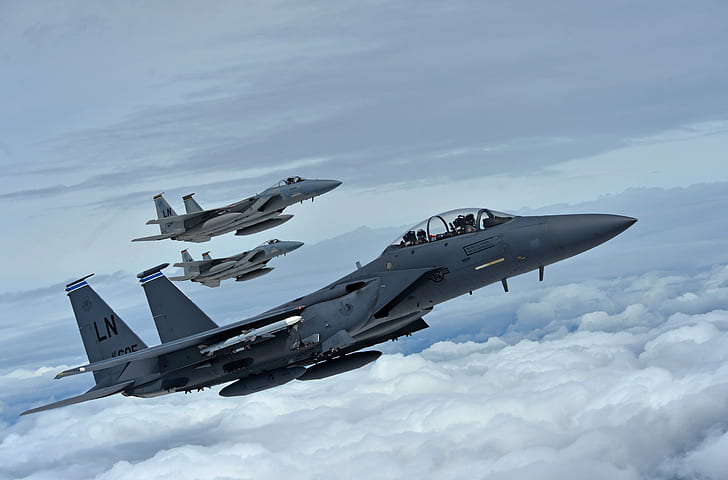 combattenti, F-15E Strike Eagle, McDonnell Douglas, F-15C Eagle, Sfondo HD