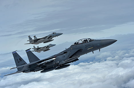 戦闘機、F-15Eストライクイーグル、マクドネルダグラス、F-15Cイーグル、 HDデスクトップの壁紙 HD wallpaper