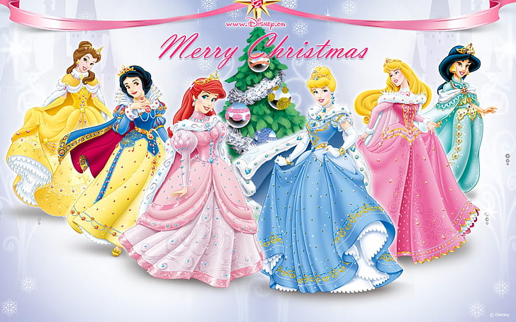 Christmas Blessing, disney princesses merry christmas illustration, Christmas, Blessing, Disney, HD wallpaper