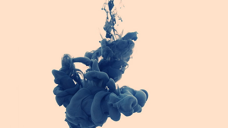 blå rök digital tapet, grå rök foto, rök, abstrakt, Alberto Seveso, måla i vatten, enkel bakgrund, HD tapet