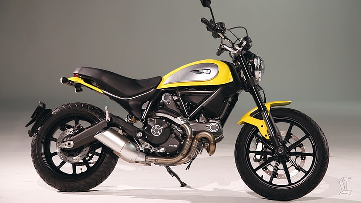yellow and black cruiser motorcycle, motorcycle, vehicle, HD wallpaper