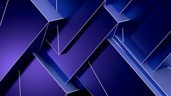 cubo, Blender, compendio, geometria, moderno, blu, quadrato, CGI, Sfondo HD HD wallpaper