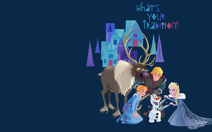 Olafs Frozen Adventure (2017), Plakat, Anna, Film, Elsa, Iarna, Winter, Olafs Frozen Adventures, Disney, Blau, HD-Hintergrundbild