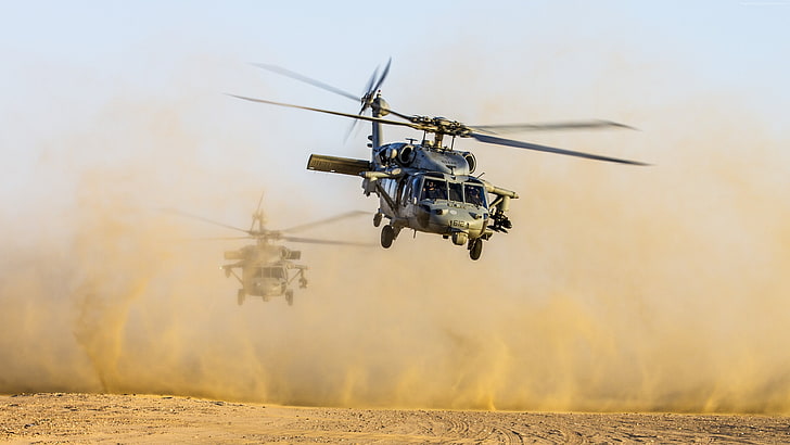 Вертолет, 4K, Black Hawk, армия США, HD обои